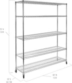 Seville Classics UltraDurable Heavy Duty NSF Solid Steel Wire Rack Storage Unit - Image 6