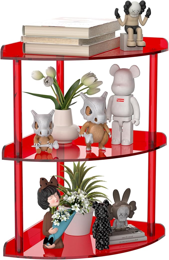 Sezanrpt 3 Tier Acrylic Corner Shelf Organizer Storage 9.5x9.5x15.7 Inch by Sezanrpt