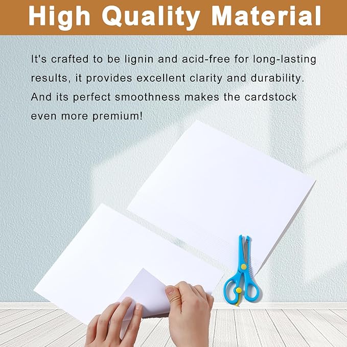 Silunkia 28 Sheets Bright White Cardstock 8.5 x 11 Certificate Paper, - Image 4