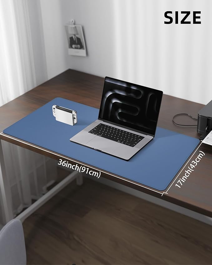 Leather Desk Pad Protector, Large Mouse Mat, Non-Slip Waterproof PU Leather - Image 5