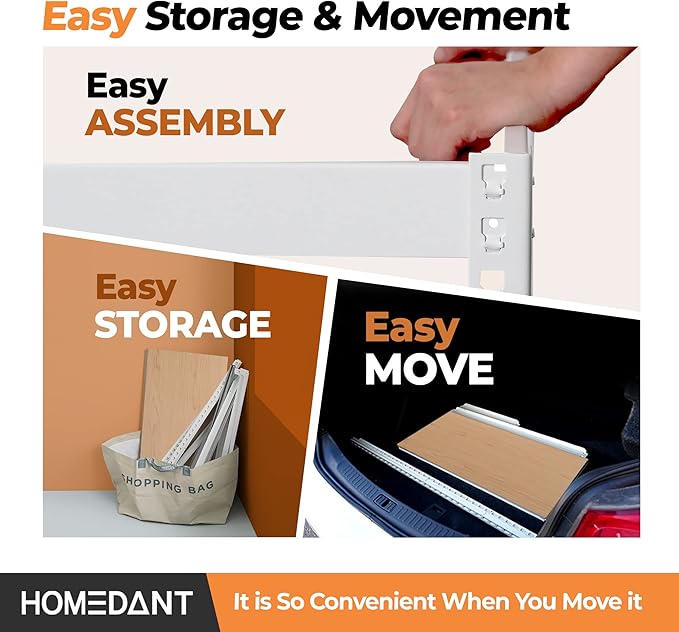 HOMEDANT 5 Tier Storage Shelves Adjustable Laminated Boltless Garage Metal - Image 6