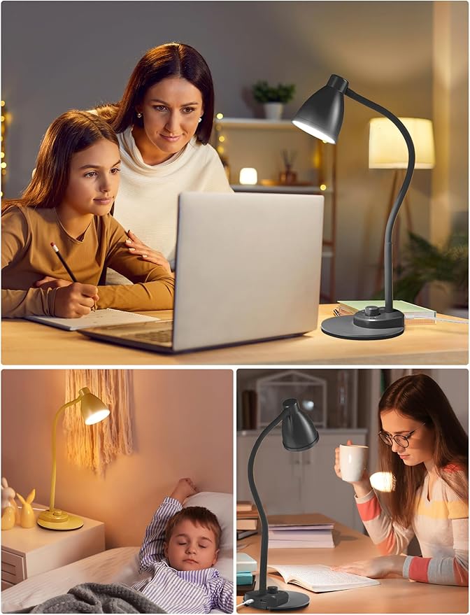 BOHON LED Desk Lamp with USB Charging Port 3 Color Modes Dimmable Reading Light - Image 6