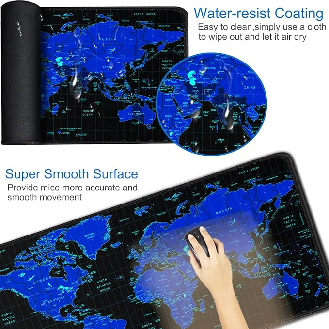 Gaming Mouse Pad, 31.5x15.7 inch Large Extended Computer Keyboard Mouse Mat - Image 3