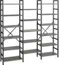 SUPERJARE Triple 6 Tier Bookshelf, Bookcase by SUPERJARE