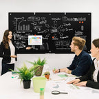 Large Black Glass Dry Erase Board, 96 x 48 Inches Magnetic Glass whiteboard - Image 7