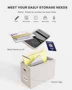 Oterri File Organizer With Lid, Hanging Filing Box With Mesh Pocket, Document - Image 4