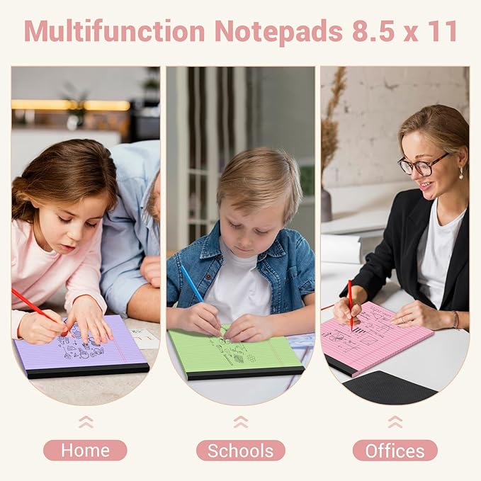 Legal Pads 8.5 x 11 Inch, 6 Pack, Colored Notebook Paper, 8.5 x 11 Colored - Image 6
