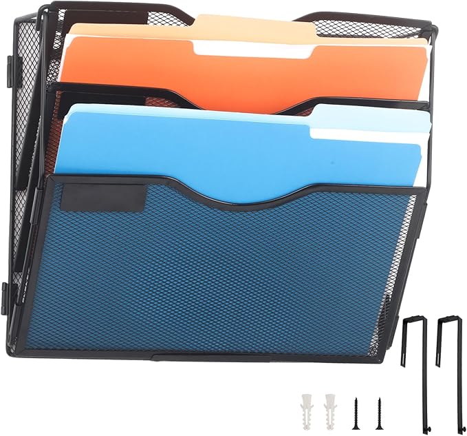 EASEPRES 3 Pocket Mesh Hanging Wall File Organizer by EASEPRES
