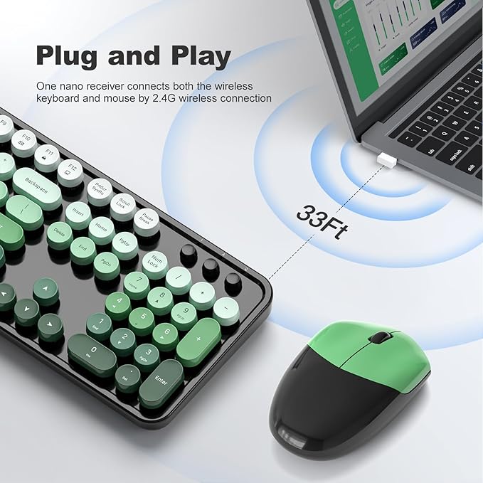 MOFII Wireless Keyboard and Mouse Combo, Full Size 2.4G Plug and Play - Image 2
