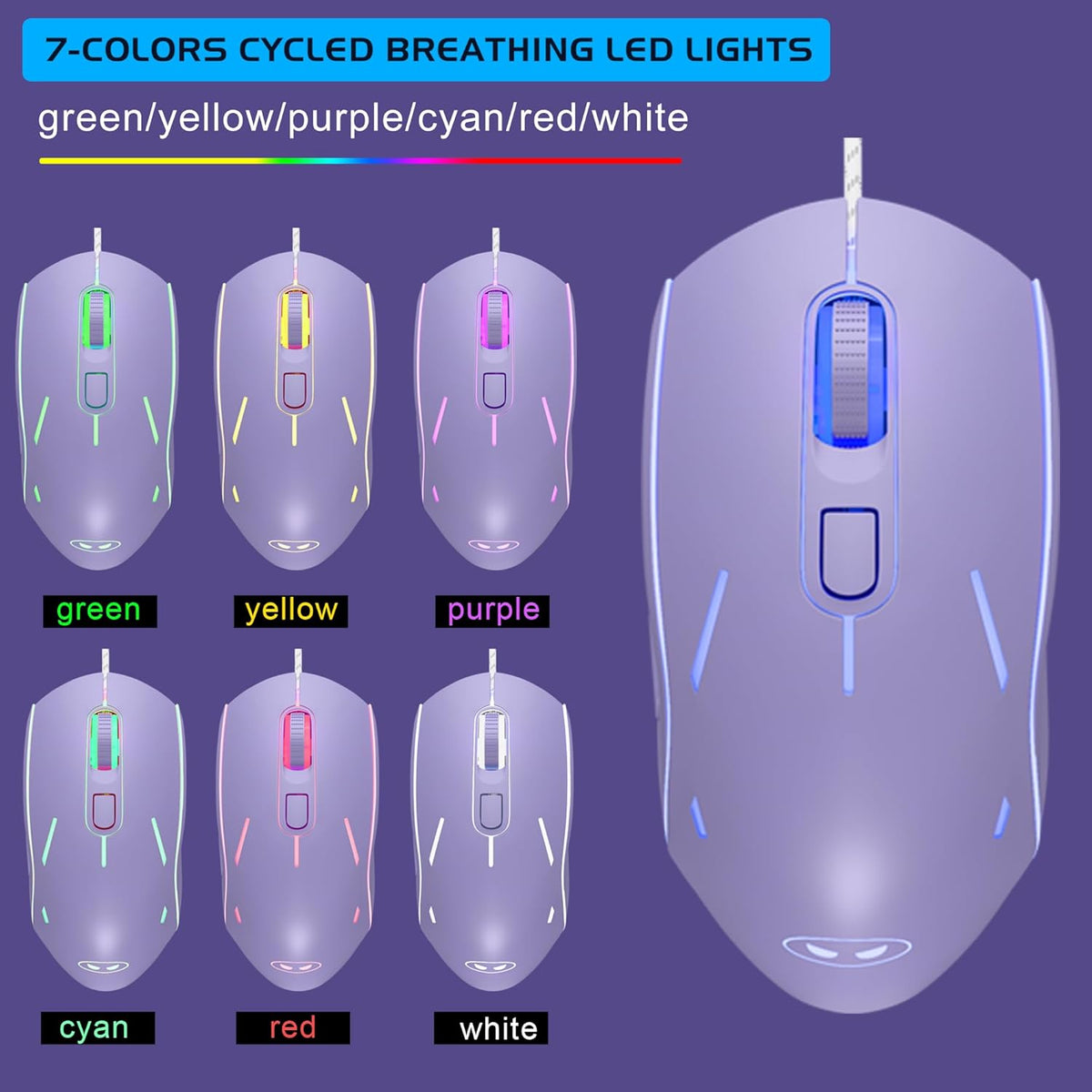 Gaming Keyboard and Mouse Combo, K1 RGB LED Backlit Wired Keyboard with 104 K...
