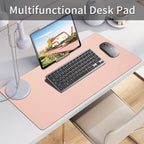 Blossoms Pink Desk Mat, Waterproof Non-Slip Leather Desk Pad, Large Mouse Pad - Image 2