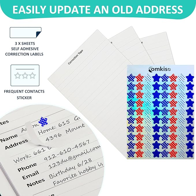 Comkiso Address Book with Individual Alphabetical Tabs Laminated, Large Print - Image 6