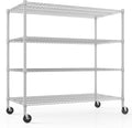 Himimi Storage Shelves with Wheels, 4-Tier Heavy Duty Steel Wire Rack Storage by Himimi