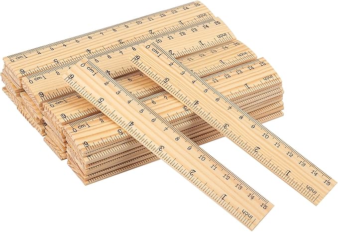288 Packs Wooden Rulers, 6 Inch Double Sided Wood School Ruler by GNIEMCKIN