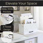 BLU MONACO White Desktop Mail Organizer - Image 3