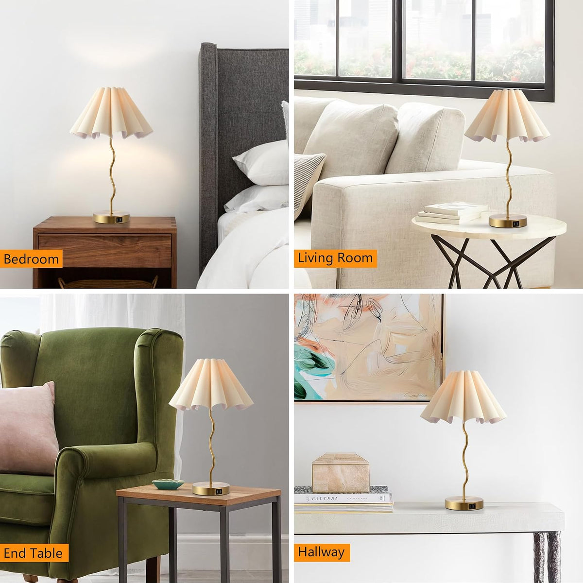 EOEYYOYB Pleated Table Lamp, Table Lamp for Bedroom, Bedside Lamps for Nights...