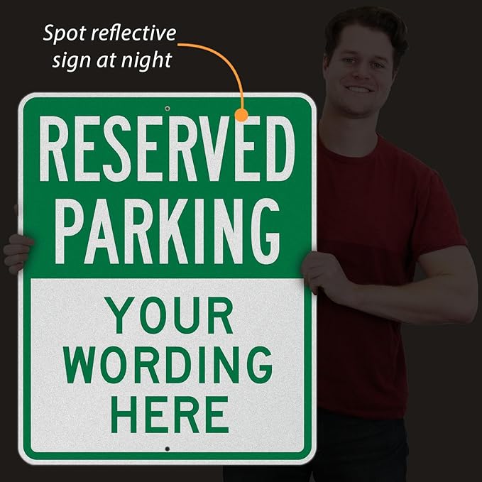 SmartSign 30 x 24 inch Custom “Reserved Parking” Metal Sign - Image 6