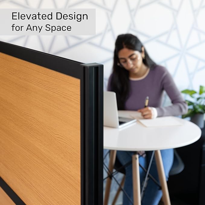 Stand Up Desk Store Beechwood Aesthetic Modular Walls | 70" W x 48" H Modular - Image 5