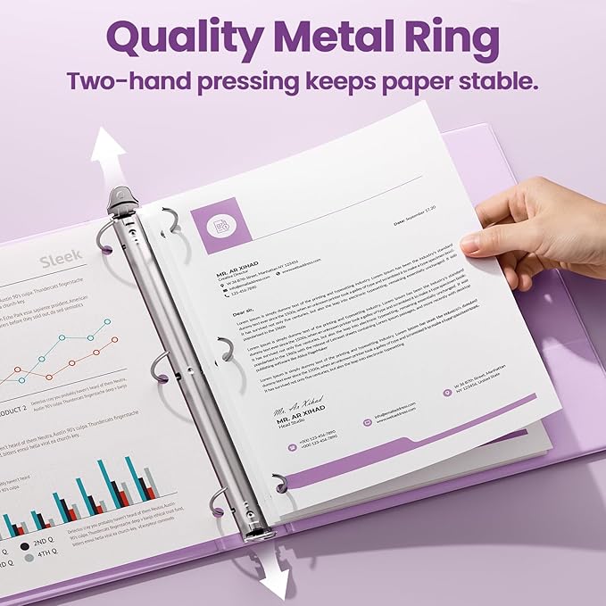 SUNEE 3 Ring Binder 2 Inch 1 Pack - Image 2
