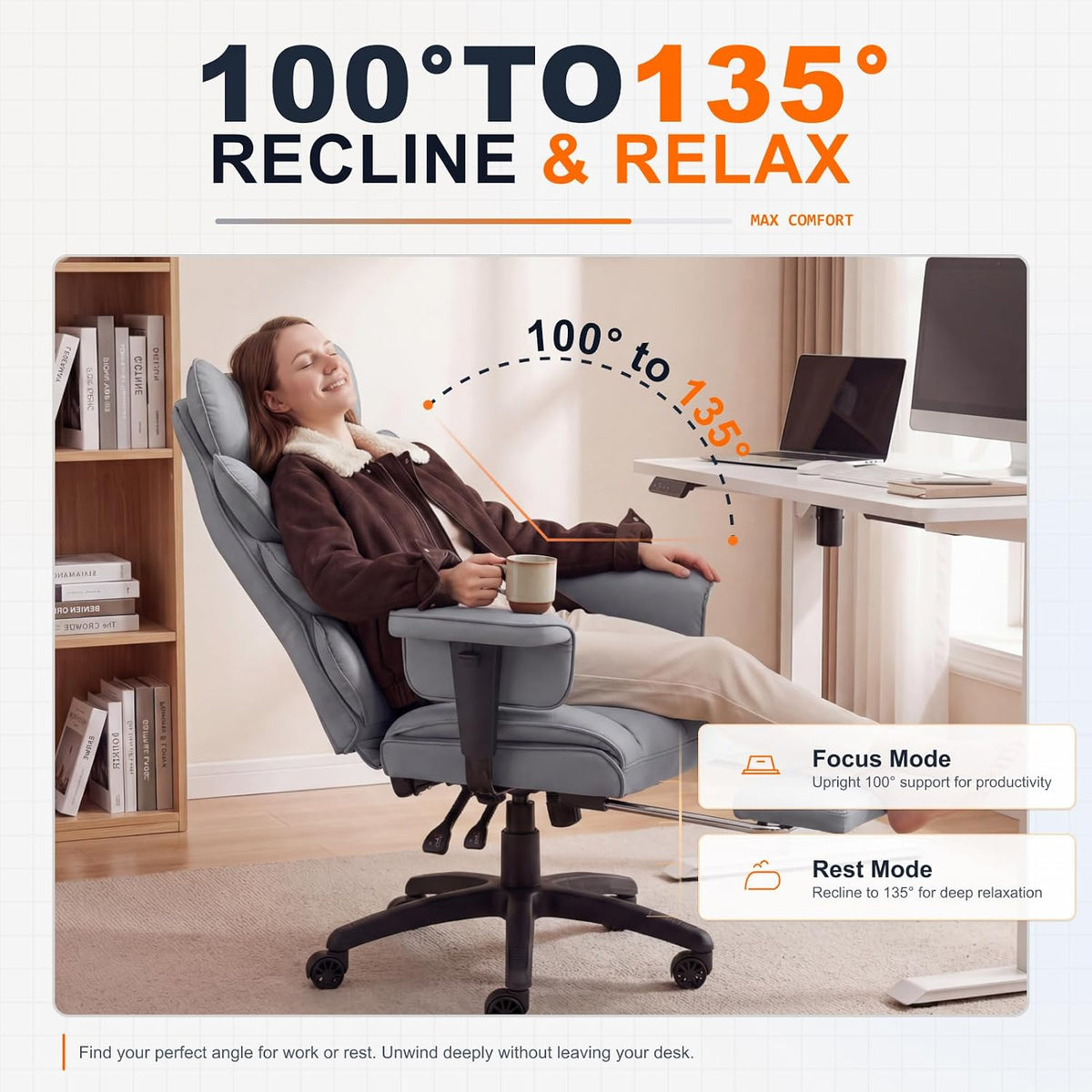 Dowinx Big and Tall Office Chair with Pocket Spring Cushion,High Back Compute...