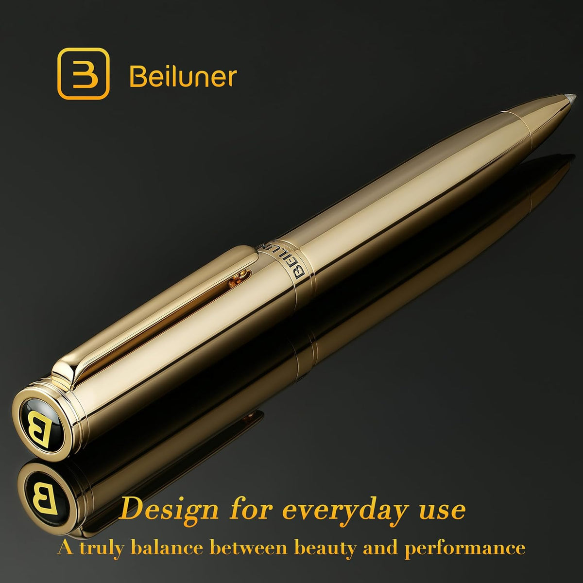 BEILUNER Gold Gel Pen, Stunning Luxury Pens with 24K Gold Plating