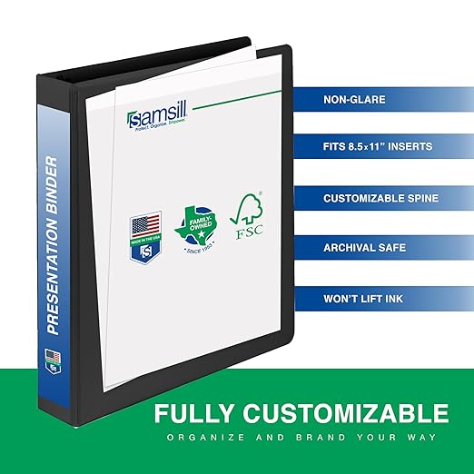 Samsill 3 Inch 3 Ring Binders, Made in USA, Economy Round Ring, 550 Sheet - Image 2