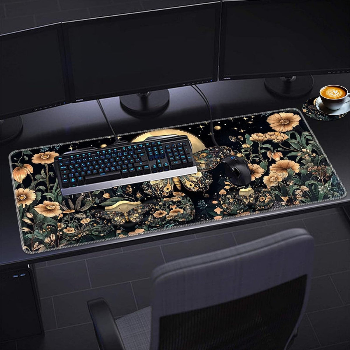 Keyboard Wrist Rest Set,Memory Foam Wrist Support Mouse Pad,31.5"x11.8&q...