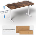 VIVO Electric 60 x 30 in Rustic Standing Desk, Memory Height Adjustment - Image 3