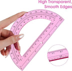 Hoiny 10 Pack Clear Protractor, 6 Inch Plastic Protractors, 180 Degrees - Image 6