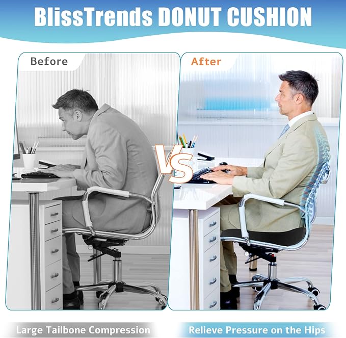 BlissTrends Donut Pillow Seat Cushion, Donut Chair Cushions - Image 5