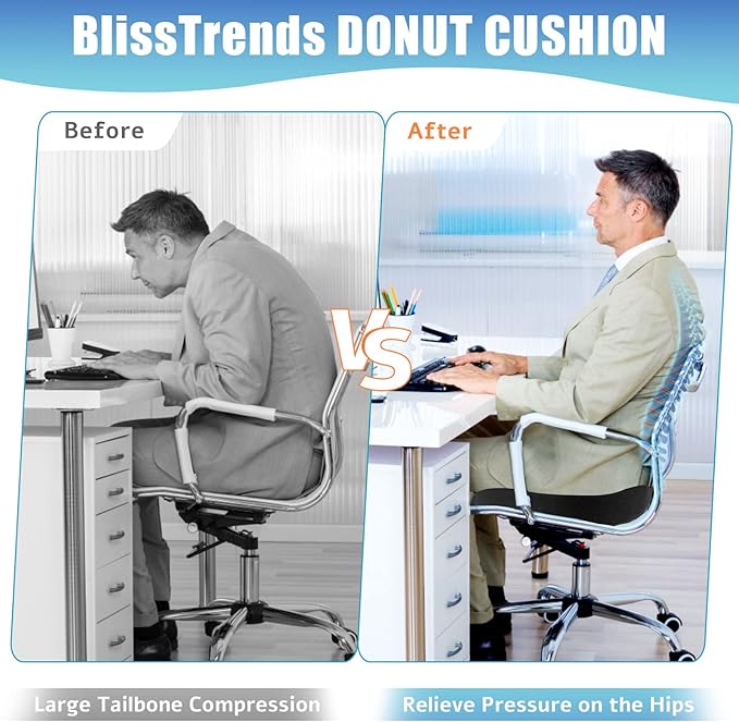 BlissTrends Donut Pillow Seat Cushion, Donut Chair Cushions - Image 5