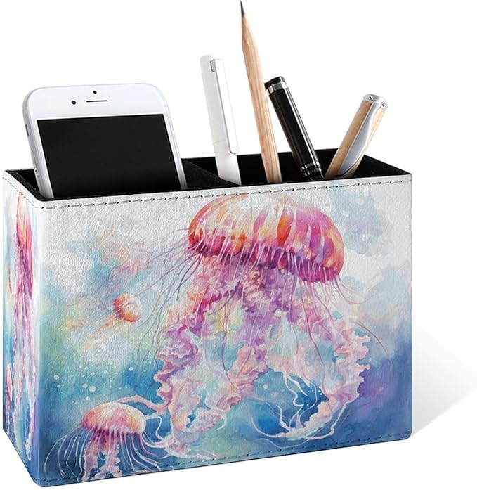 Famame Cute Watercolor Jellyfishes Pencil Holder by Famame