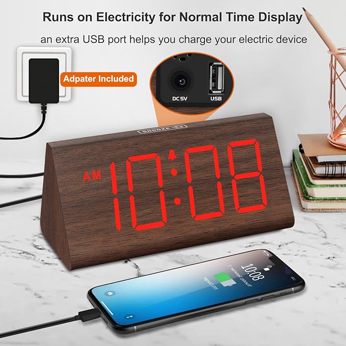 DreamSky Wooden Digital Alarm Clocks - Image 5