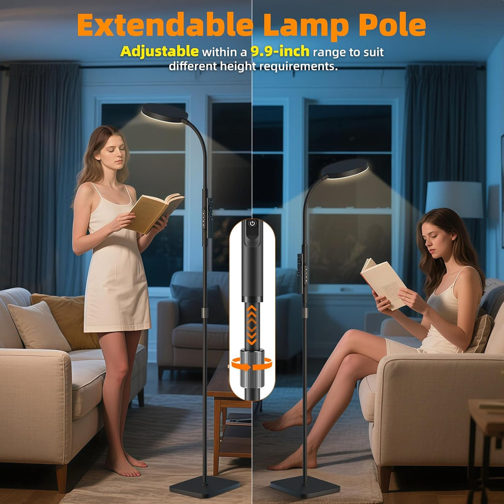 pacovy floor lamp, adjustable height floor lamps for shown in use