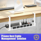 Under Desk Cable Management Tray 2 Pack, Xpatee Upgraded Wire Management No - Image 6