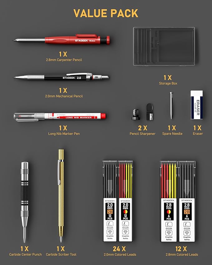 STAGEEK 14 Pack Carpenter Pencil Set - Image 7