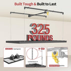 garage ceiling storage racks – 4x8 ft overhead, close-up detail