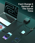 MSTJRY Charging Station for Multiple Devices : 130W 6 Port GaN Fast USB C - Image 3