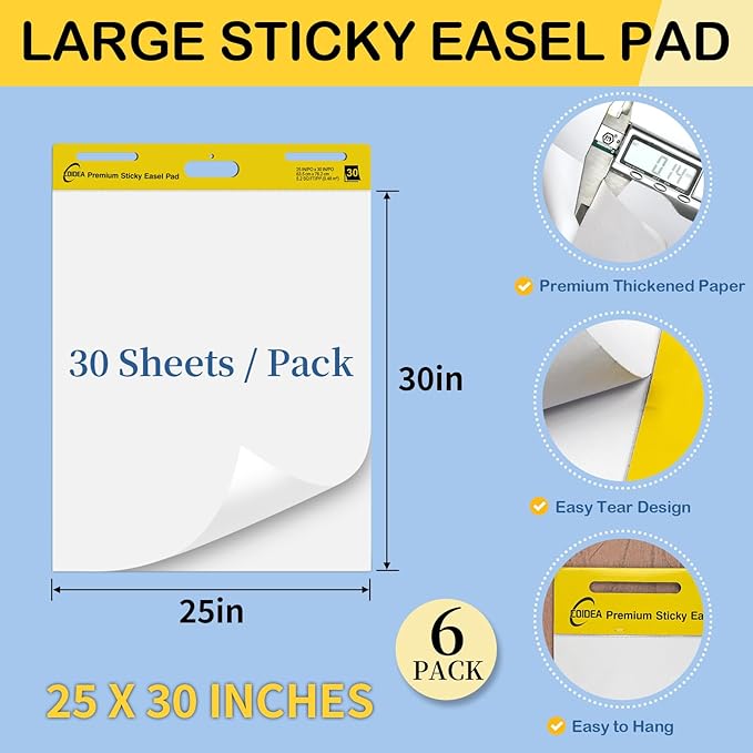 COIDEA Sticky Easel Pad, 25 in x 30 in, Large Sticky Notes - Image 2