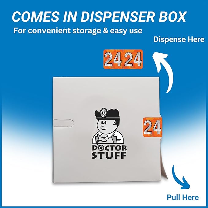 2024 Year Labels, Doctor Stuff 2024 Chart Stickers, Holographic Orange Colored - Image 3