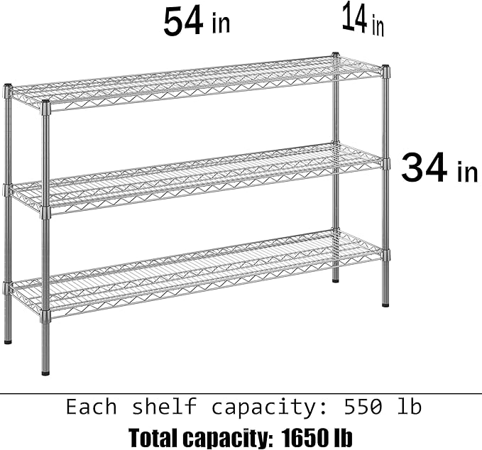 Regal Altair 14" Deep x 54" Wide x 34" Height Wire Shelving Kit | 3-Tier | NSF - Image 3