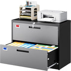 PEUKC 2 Drawer File Cabinet, Lateral Filing Cabinets - Image 4