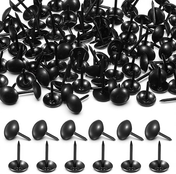 100 Pcs Black Thumb Tacks for Wall, Flat Thumb Tacks for Upholstery and Carpet by Unknown