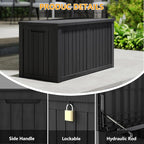 Yardgrace 150 Gallon Resin Deck Box, Waterproof Outdoor Storage Box, Lockable - Image 4