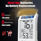 BaldrTherm Room Thermometer Indoor Humidity Meter, Solar-Powered 3.2'' Digital - Image 2