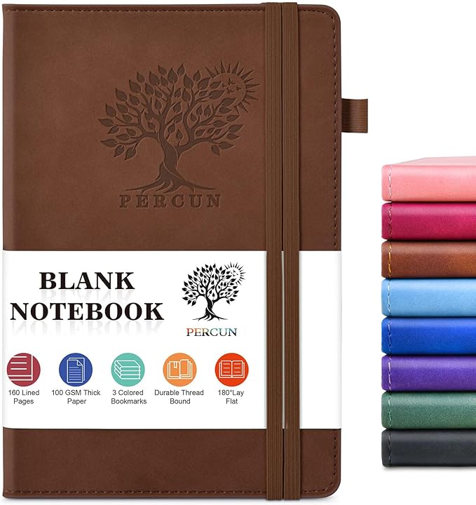 PERCUN Blank Journal Ntebook for Men & Women, 160 Pages Blank Journals for by PERCUN