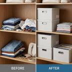 PRANDOM Storage Bins with Lids Linen Fabric Foldable Storage Boxes Organizer - Image 3