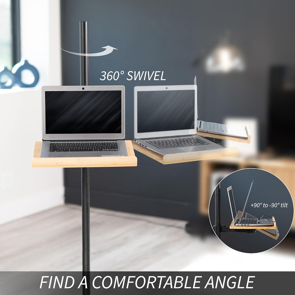 VIVO Mobile 16 inch Mobile Podium Reading Stand, Portable Rolling Book Holder...