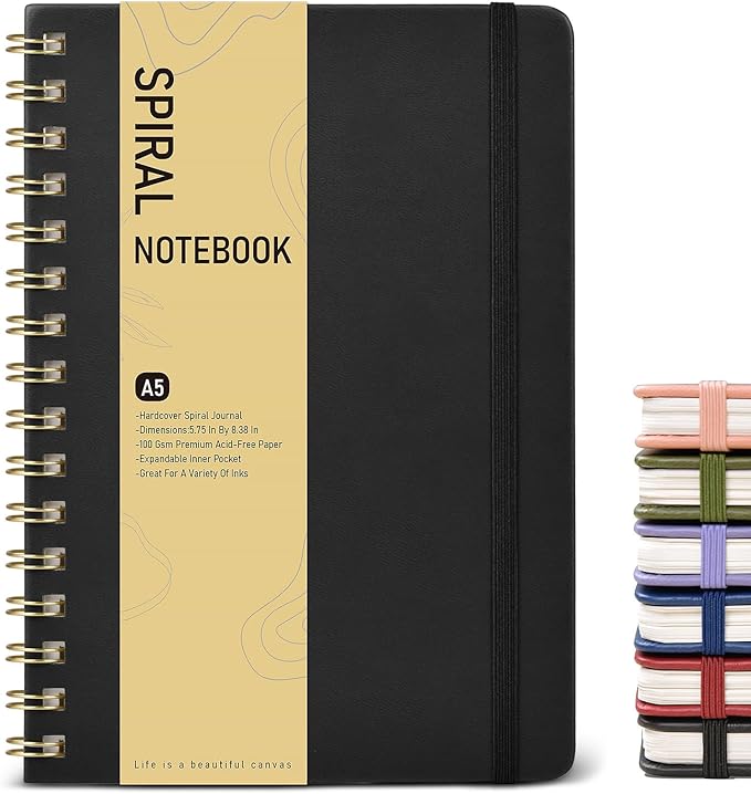 Dotted Spiral Journal Notebook, A5 Hardcover Spiral Journals by Unknown