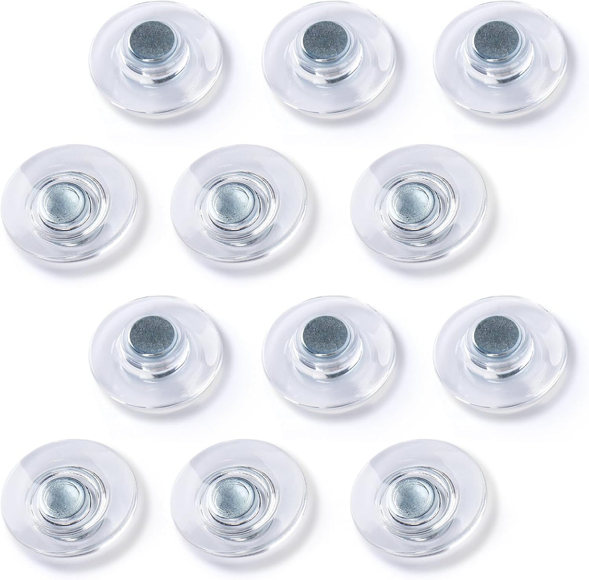 TOWON Rare Earth Magnets for Glass Whiteboard, 36 Pack Large Round Clear